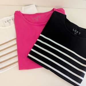 LOFT Pink, White, Black Short Sleeve Tees